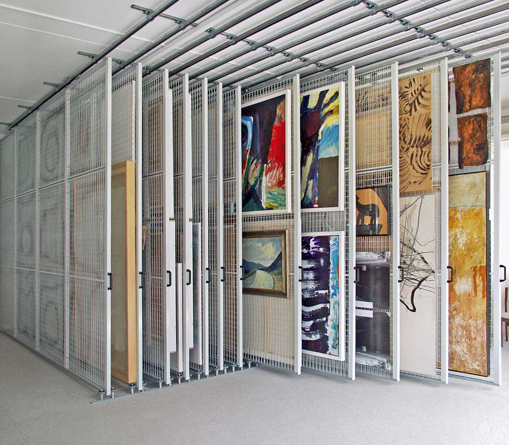 Art storage suspended system
